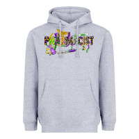 Heather Grey mardi gras pharmacist Heavyweight Hoodie - CowGirlArtShop