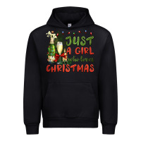 Black just a girl who loves christmas Urban Hoodie - BundleAndBundleShop