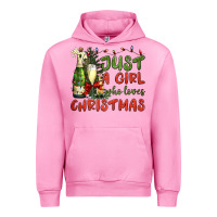 Fuchsia Pink just a girl who loves christmas Urban Hoodie - BundleAndBundleShop
