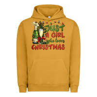 Pigment Peanut Butter just a girl who loves christmas Urban Hoodie - BundleAndBundleShop