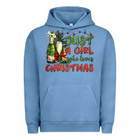 Pigment Pebble Blue just a girl who loves christmas Urban Hoodie - BundleAndBundleShop