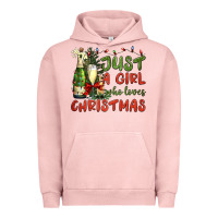 Pigment Salmon just a girl who loves christmas Urban Hoodie - BundleAndBundleShop