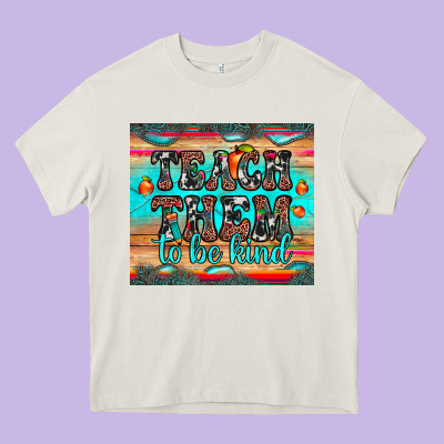 Teach Them To Be Kind Heavy Core Tee Designed By Jahusdesignshop