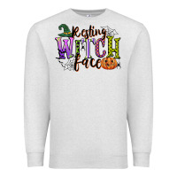 Oatmeal Heather resting witch face Premium Sweatshirt - CowGirlArtShop