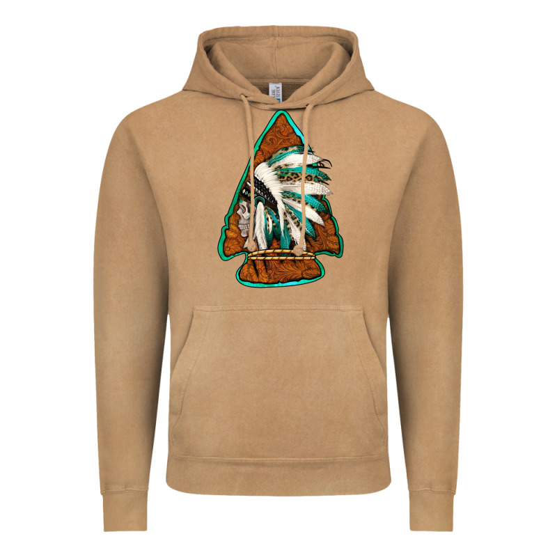 Indian Headdress Arrowhead Vintage Hoodie by Jasminsmagicworld | Teevron