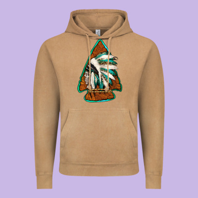 Indian Headdress Arrowhead Vintage Hoodie Designed By Jasminsmagicworld