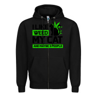 Black Cat Weed I Like My Cat Gift Zipper Hoodie - Bettercallsaul