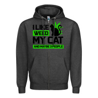 Charcoal Heather Cat Weed I Like My Cat Gift Zipper Hoodie - Bettercallsaul