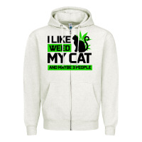 Oatmeal Heather Cat Weed I Like My Cat Gift Zipper Hoodie - Bettercallsaul