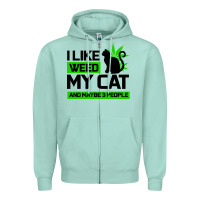 Seafoam Cat Weed I Like My Cat Gift Zipper Hoodie - Bettercallsaul