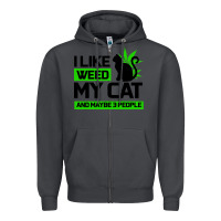 Smoke Cat Weed I Like My Cat Gift Zipper Hoodie - Bettercallsaul