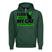 Sports Green Cat Weed I Like My Cat Gift Zipper Hoodie - Bettercallsaul