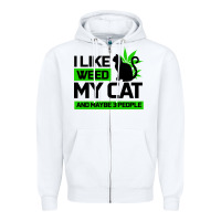 White Cat Weed I Like My Cat Gift Zipper Hoodie - Bettercallsaul