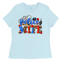 Baby Blue police wife Ladies Tee - AdoDesignShop