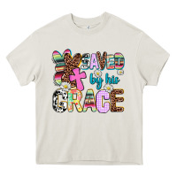 Cream saved by his grace Heavy Core Tee - AdoDesignShop