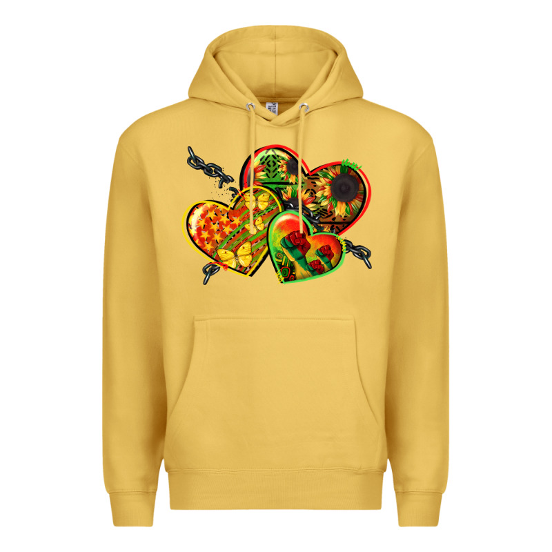 Juneteenth Hearts Premium Hoodie by CowGirlArtShop | Teevron