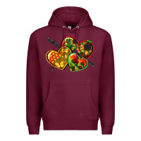 Burgundy juneteenth hearts Premium Hoodie - CowGirlArtShop