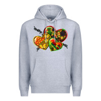 Heather Grey juneteenth hearts Premium Hoodie - CowGirlArtShop