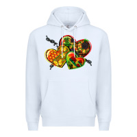 White juneteenth hearts Premium Hoodie - CowGirlArtShop