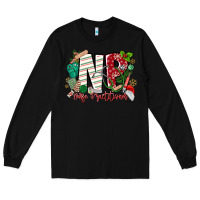 Black NP Nurse Practitioner Christmas Long Sleeve Tee - MaliasSmallBusiness