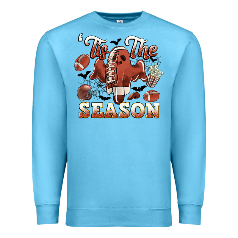 Tis The Season Football Halloween Premium Sweatshirt by CowGirlArtShop | Teevron