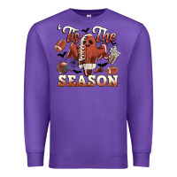 Purple tis the season football halloween Premium Sweatshirt - CowGirlArtShop