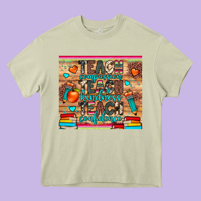 Teach Compassion Kindness Confidence Heavy Core Tee Designed By Jahusdesignshop