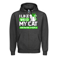 Charcoal Heather Cat Weed I Like My Cat Gift Zipper Hoodie - Bettercallsaul
