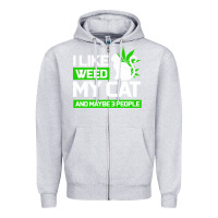 Heather Grey Cat Weed I Like My Cat Gift Zipper Hoodie - Bettercallsaul