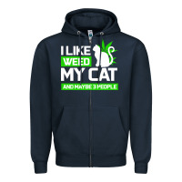 Navy Cat Weed I Like My Cat Gift Zipper Hoodie - Bettercallsaul