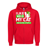 Red Cat Weed I Like My Cat Gift Zipper Hoodie - Bettercallsaul