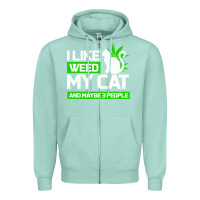 Seafoam Cat Weed I Like My Cat Gift Zipper Hoodie - Bettercallsaul