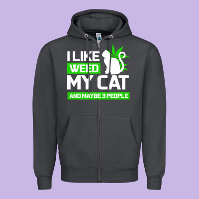 Cat Weed I Like My Cat Gift Zipper Hoodie Designed By Bettercallsaul