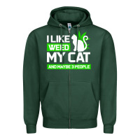 Sports Green Cat Weed I Like My Cat Gift Zipper Hoodie - Bettercallsaul