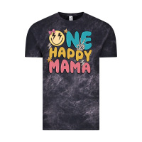 Cloud Black one happy mama Vintage Tee - MaliasSmallBusiness