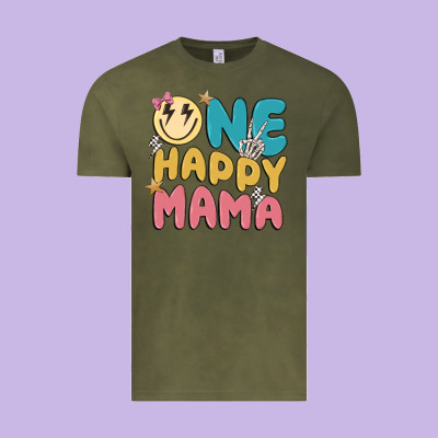 One Happy Mama Vintage Tee Designed By Maliassmallbusiness