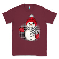 Burgundy grey christmas snowman Classic Tee - JahusDesignShop