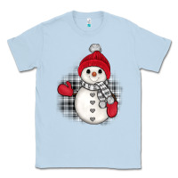 Dusty Blue grey christmas snowman Classic Tee - JahusDesignShop