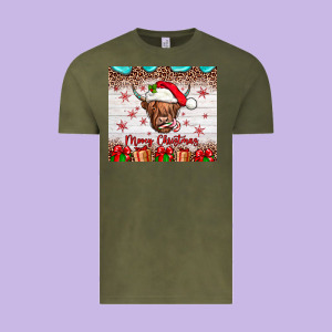 Merry Christmas Cow Vintage Tee Designed By Jahusdesignshop