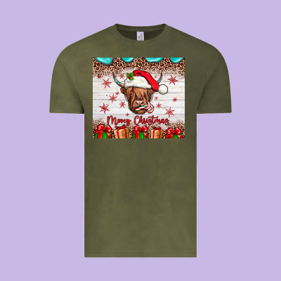 Merry Christmas Cow Vintage Tee Designed By Jahusdesignshop