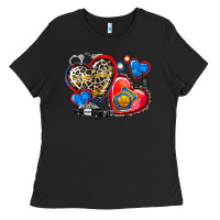 Black western leopard  police   hearts Ladies Tee - AdoDesignShop