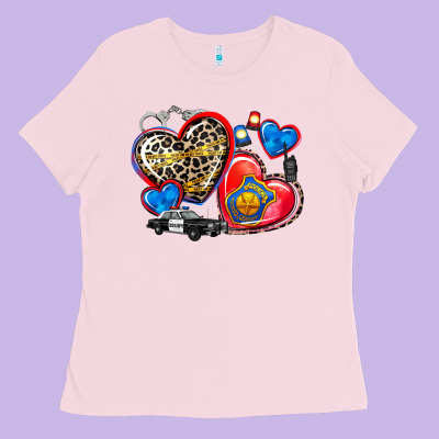 Western Leopard  Police   Hearts Ladies Tee Designed By Adodesignshop