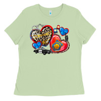 Matcha western leopard  police   hearts Ladies Tee - AdoDesignShop
