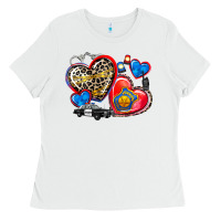White western leopard  police   hearts Ladies Tee - AdoDesignShop