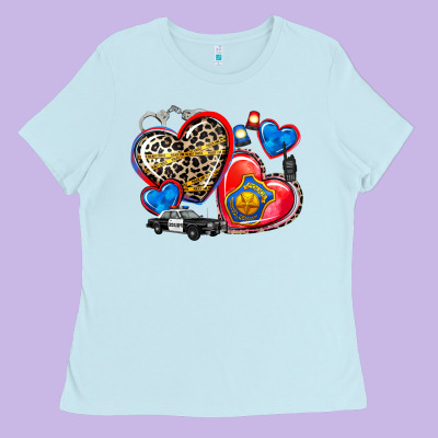 Western Leopard  Police   Hearts Ladies Tee Designed By Adodesignshop