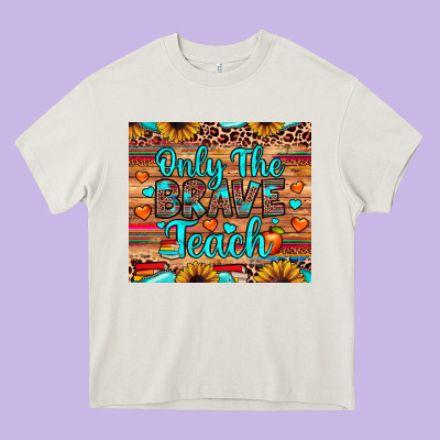 Only The Brave Teach Heavy Core Tee Designed By Jahusdesignshop