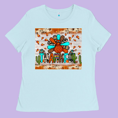 Thankful Turkey Ladies Tee Designed By Jahusdesignshop