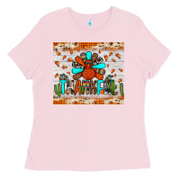 Bubblegum Pink thankful turkey Ladies Tee - JahusDesignShop