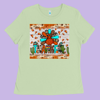 Thankful Turkey Ladies Tee Designed By Jahusdesignshop