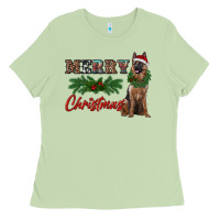 Matcha merry christmas german shepherd Ladies Tee - RanaPortraitStore